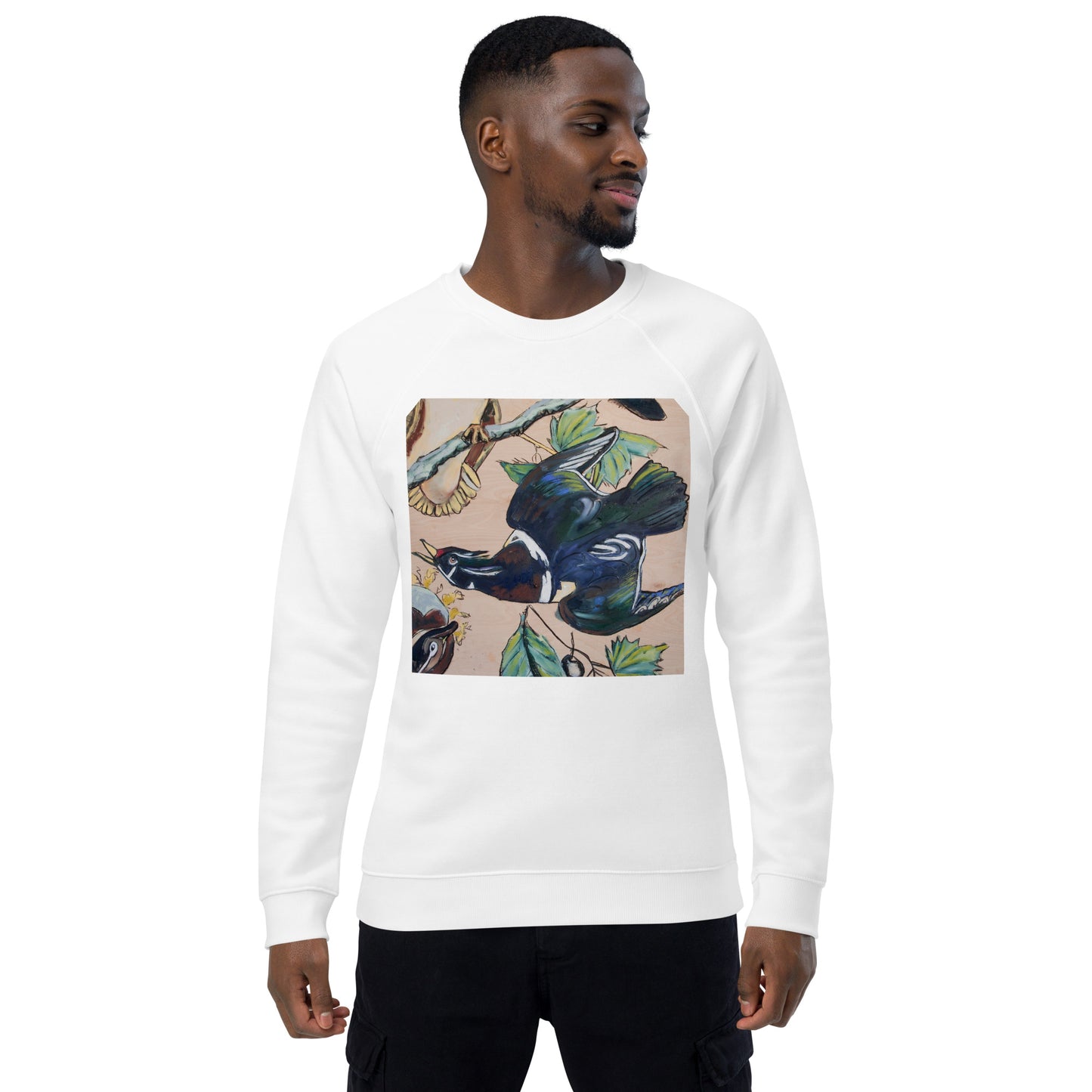 Wood Ducks Unisex organic raglan sweatshirt