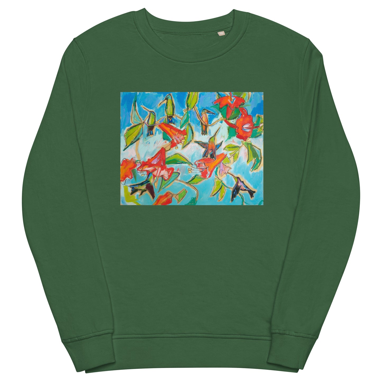 Hummingbirds and Hibiscus Unisex organic sweatshirt