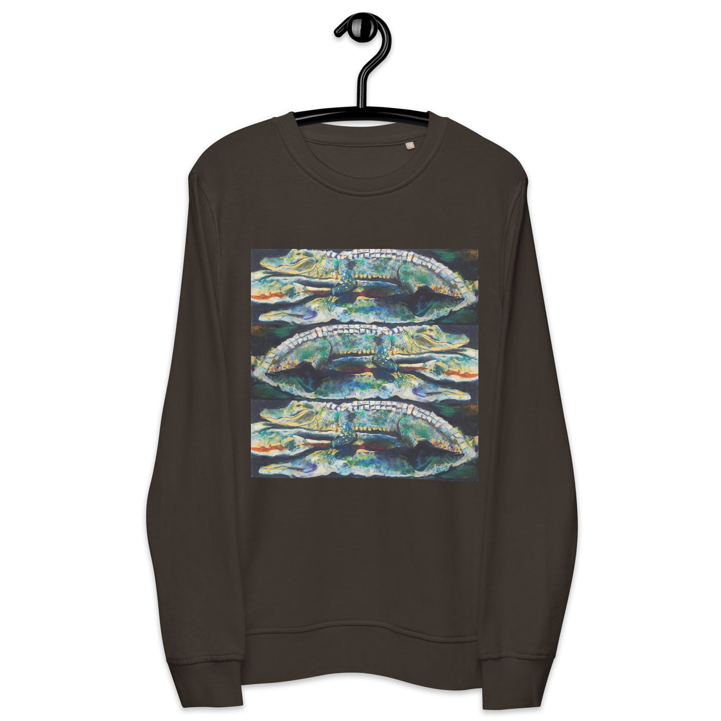 Psychedelic Gator Reflection Unisex organic sweatshirt