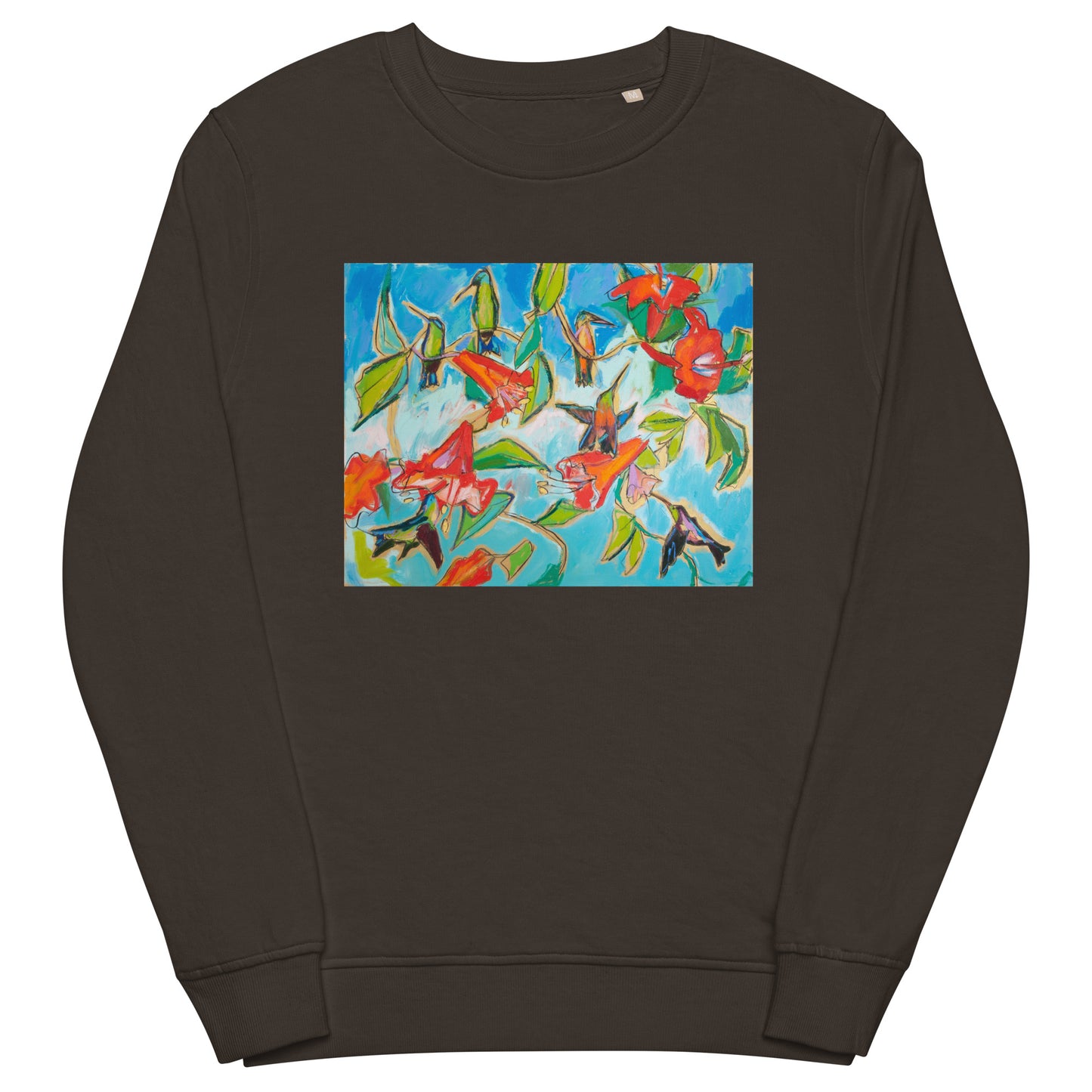 Hummingbirds and Hibiscus Unisex organic sweatshirt