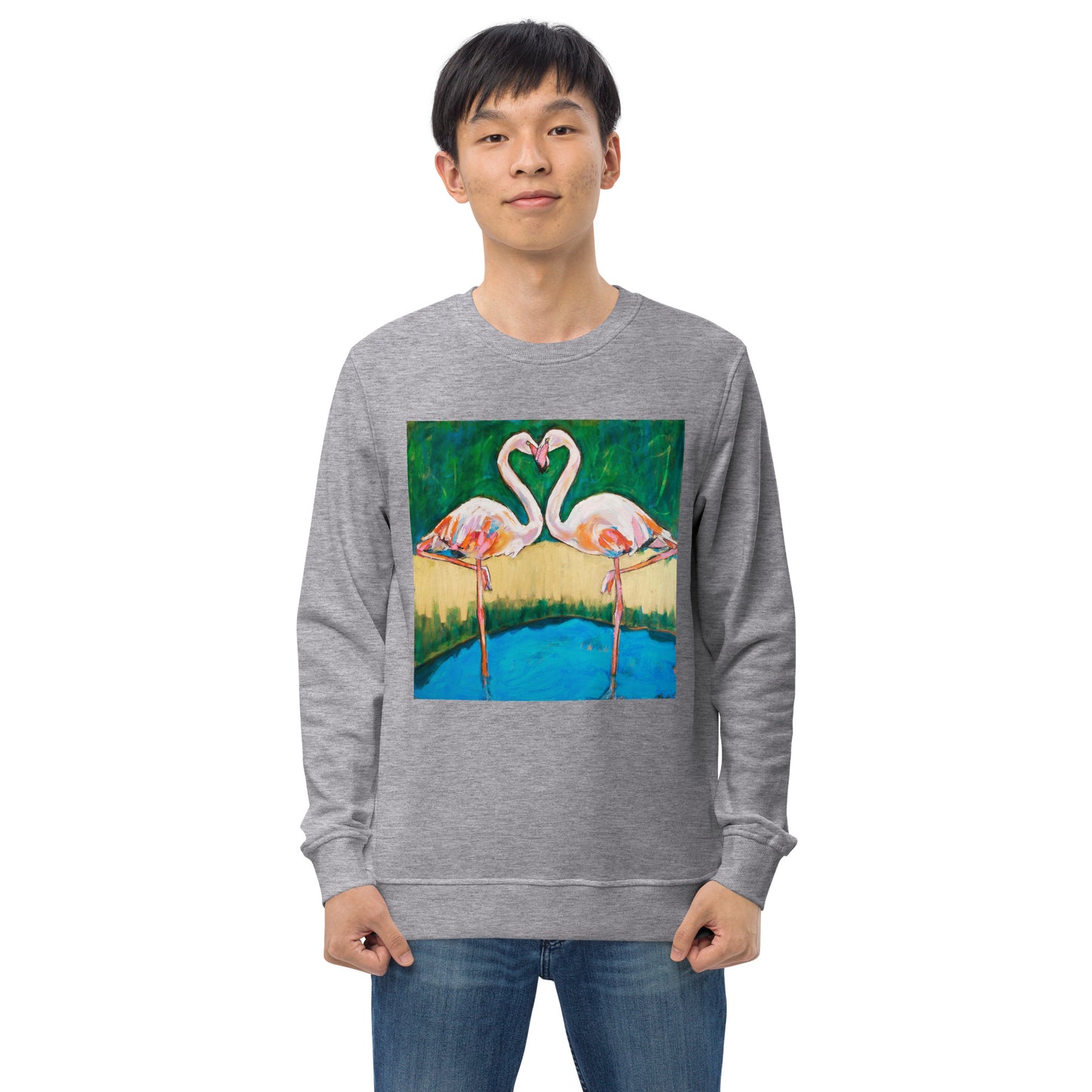 Flamingo Oasis Unisex organic sweatshirt