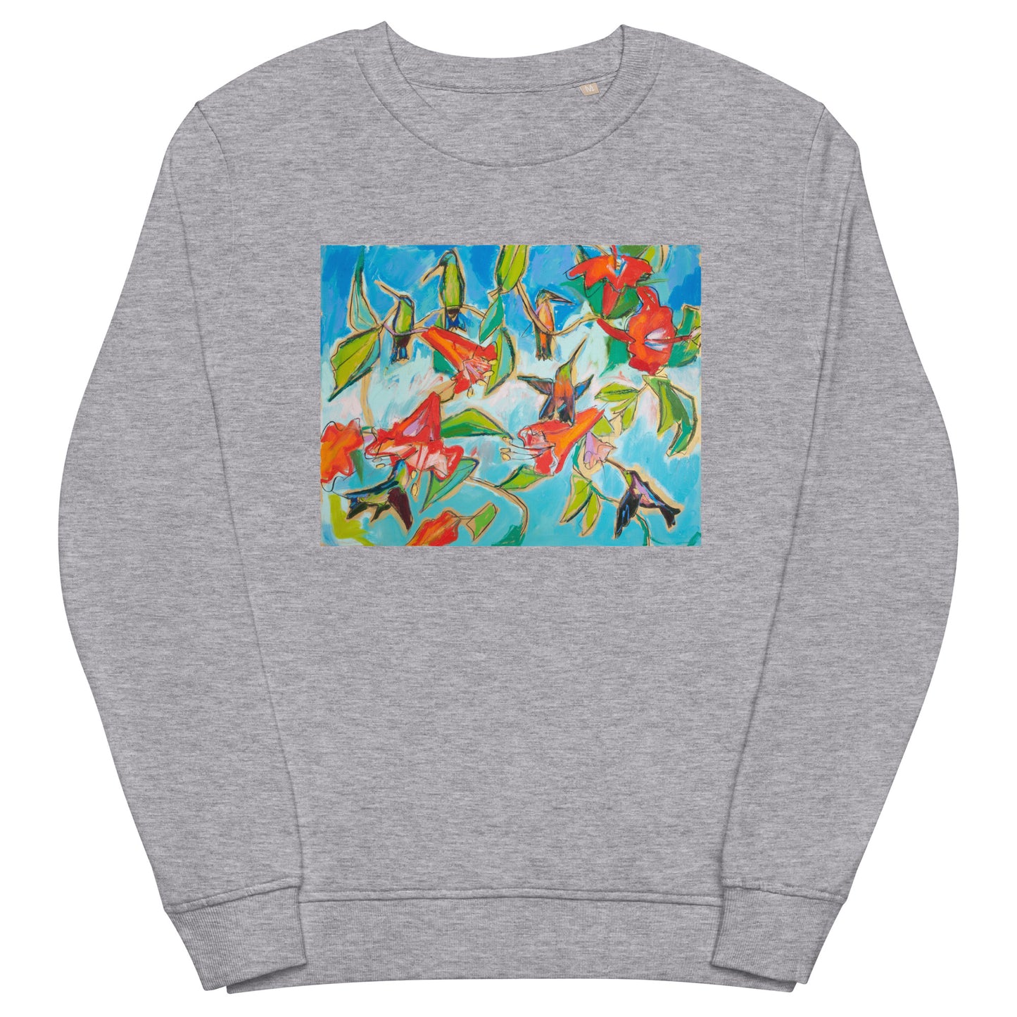 Hummingbirds and Hibiscus Unisex organic sweatshirt