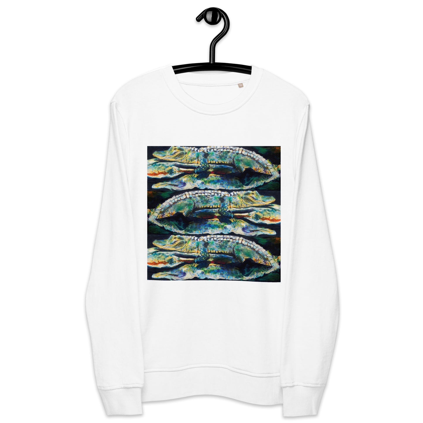 Psychedelic Gator Reflection Unisex organic sweatshirt