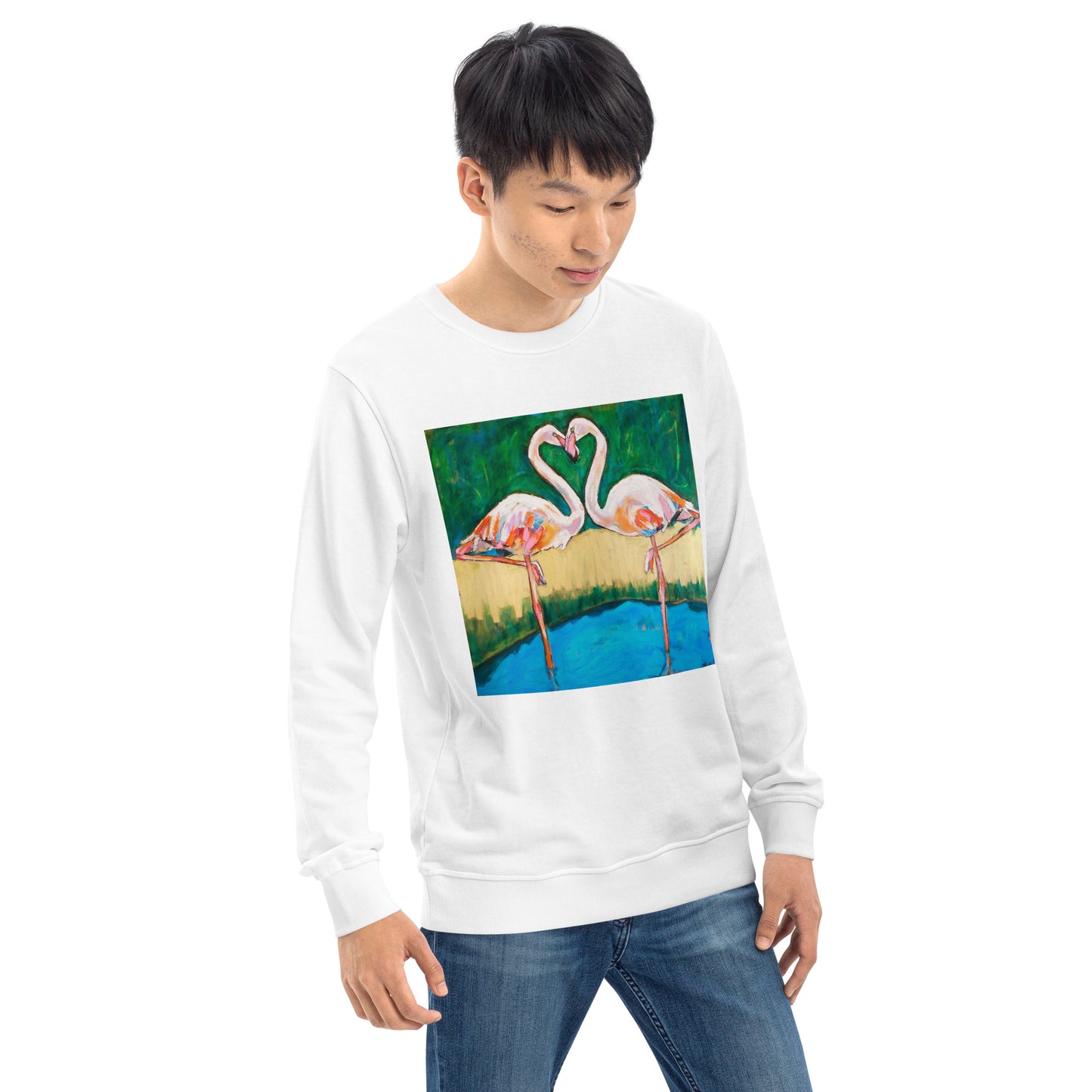 Flamingo Oasis Unisex organic sweatshirt