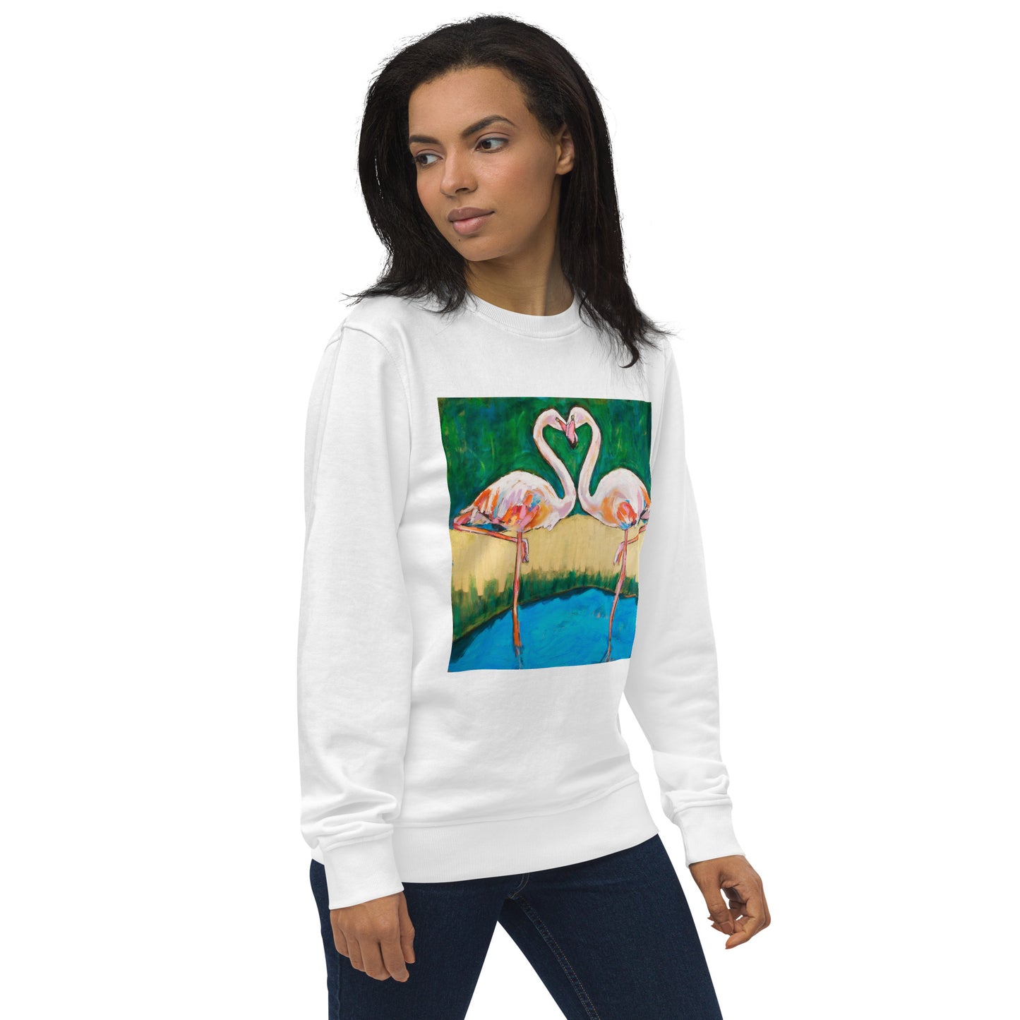 Flamingo Oasis Unisex organic sweatshirt