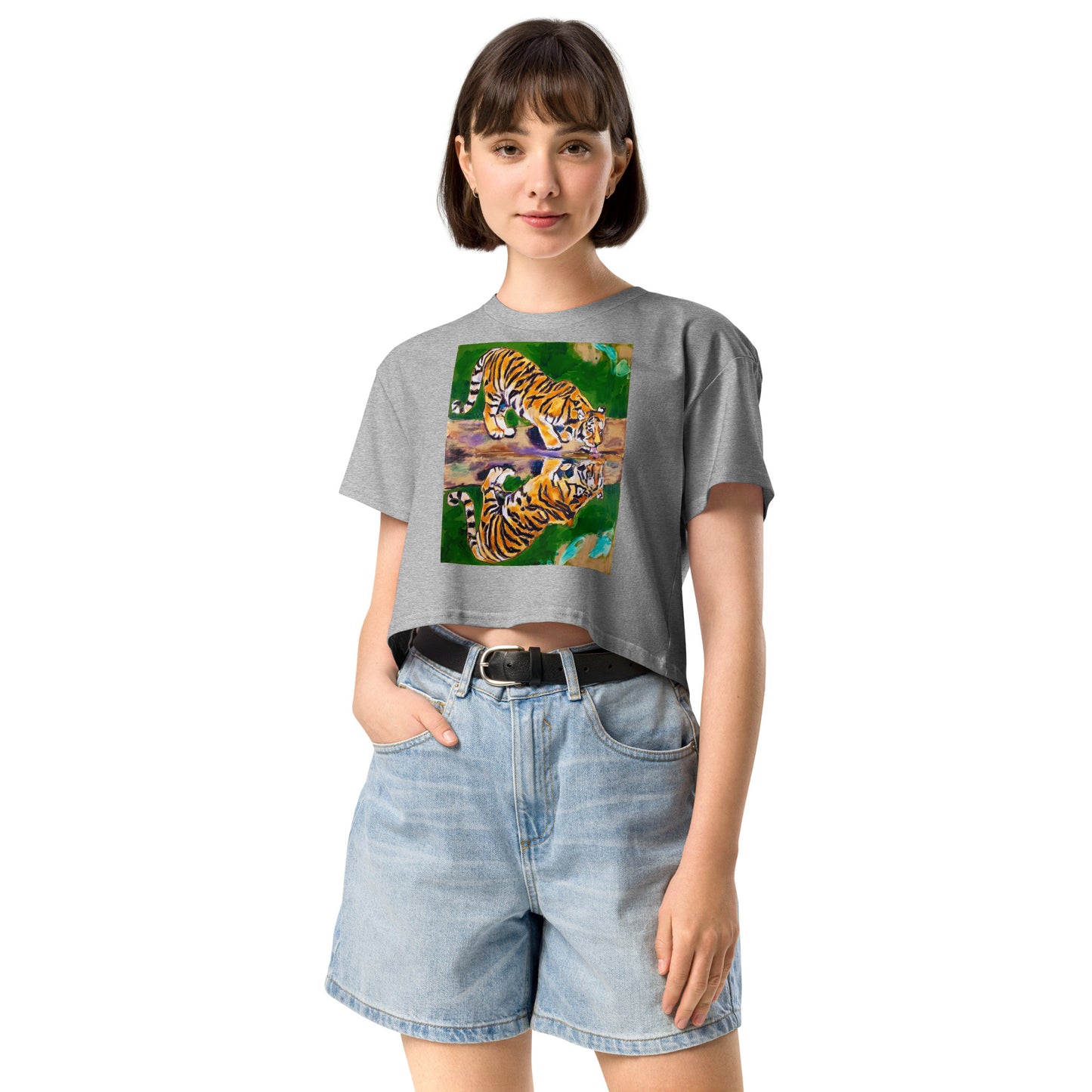 Tiger Reflections Women’s crop top