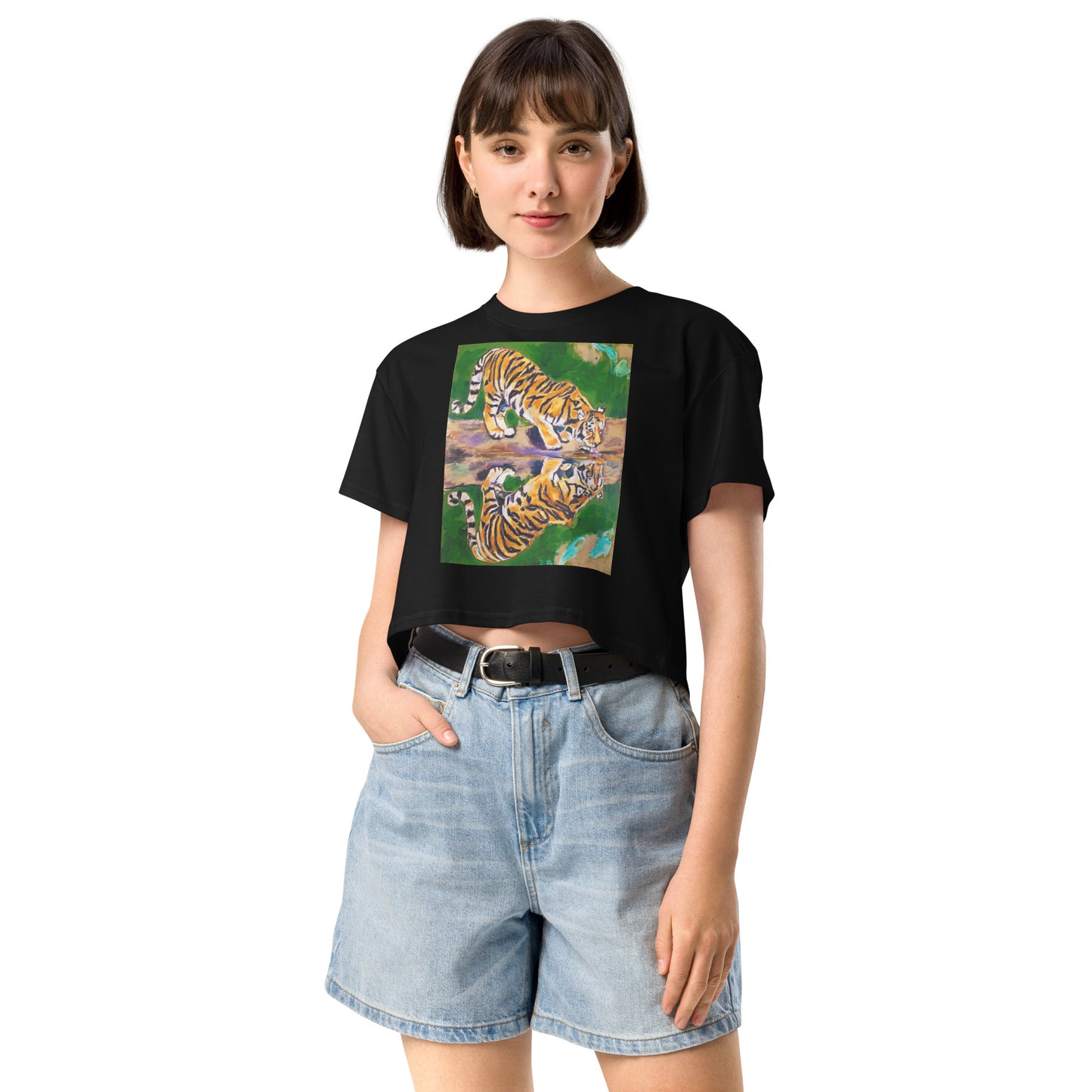 Tiger Reflections Women’s crop top