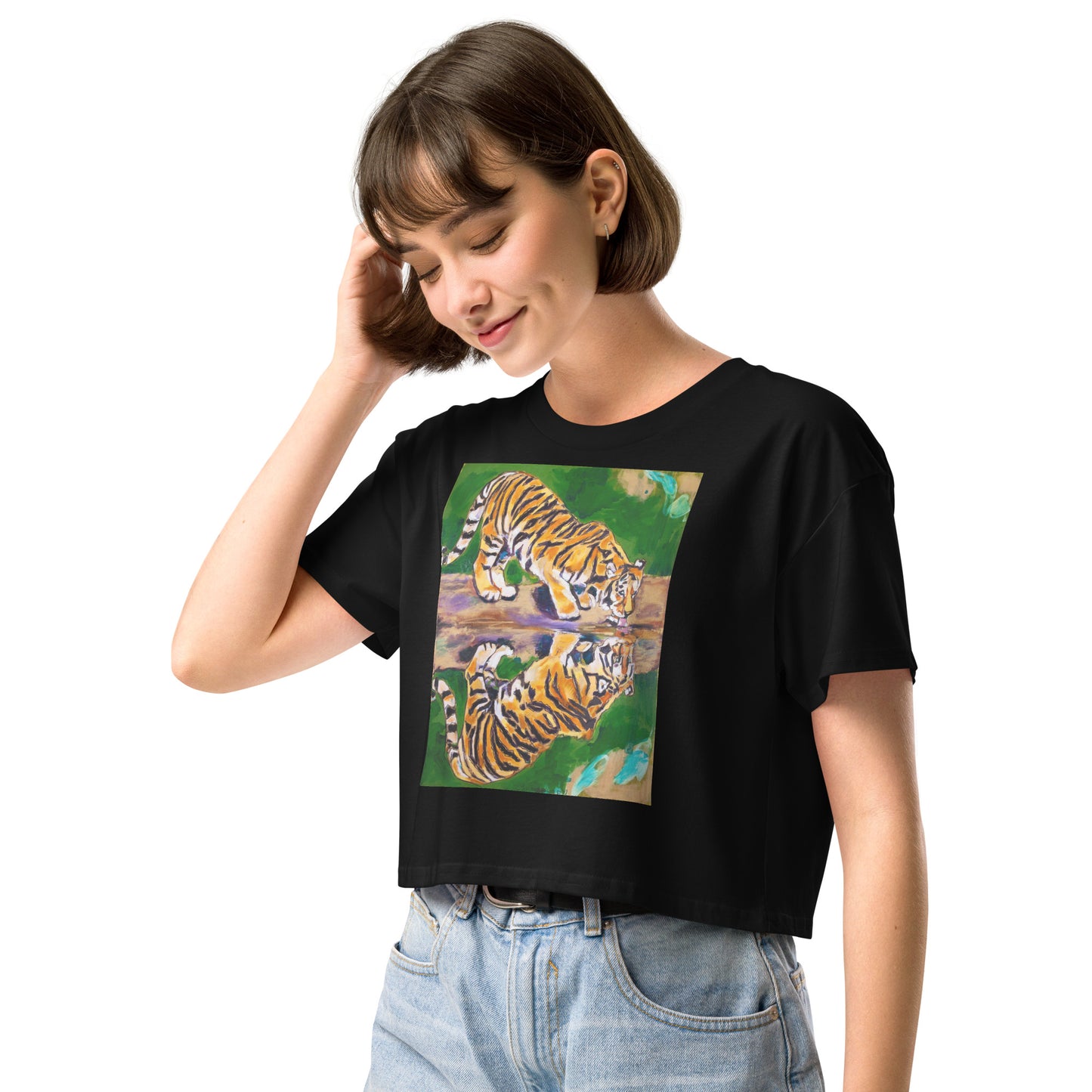 Tiger Reflections Women’s crop top