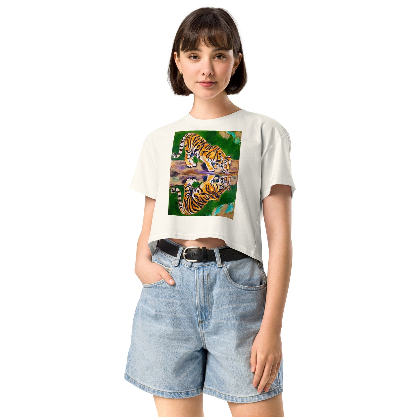 Tiger Reflections Women’s crop top