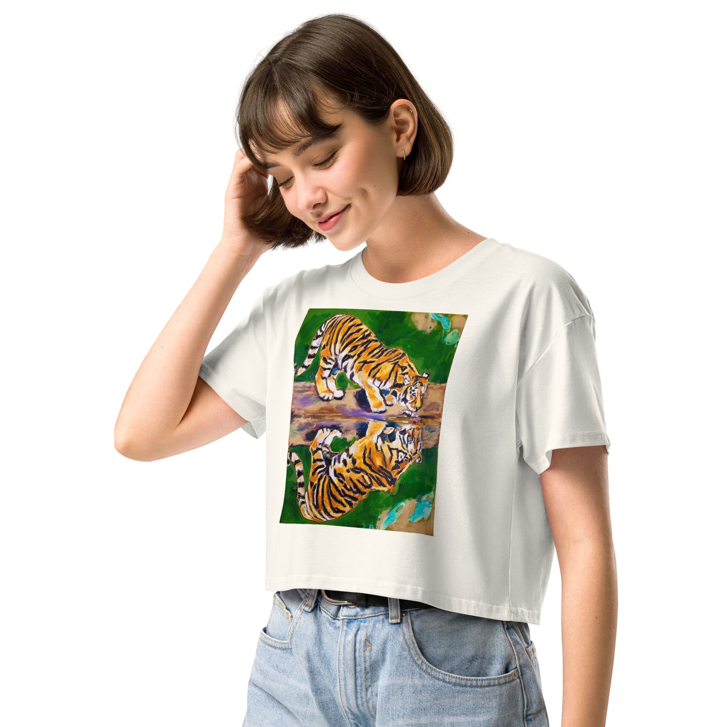 Tiger Reflections Women’s crop top