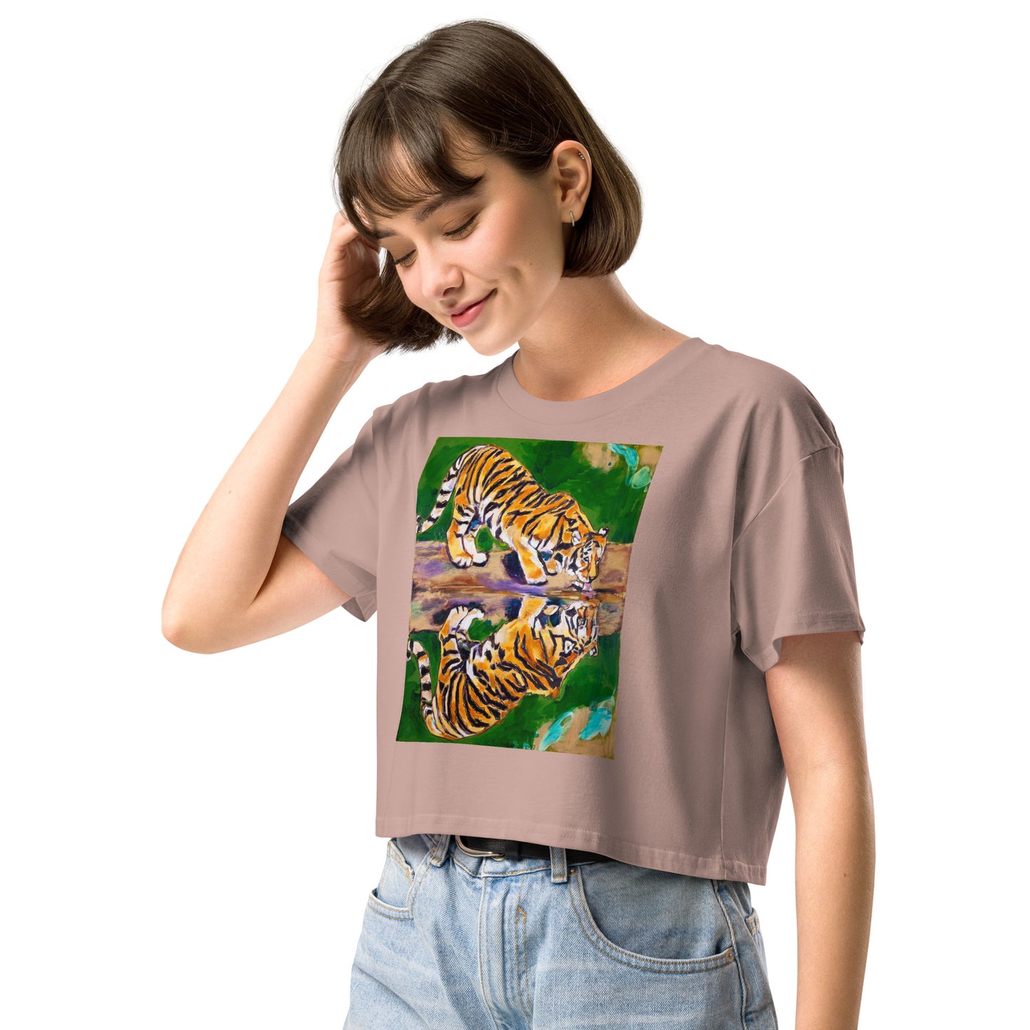 Tiger Reflections Women’s crop top