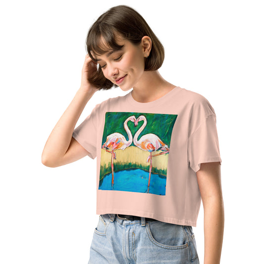 Flamingo Oasis Women’s crop top