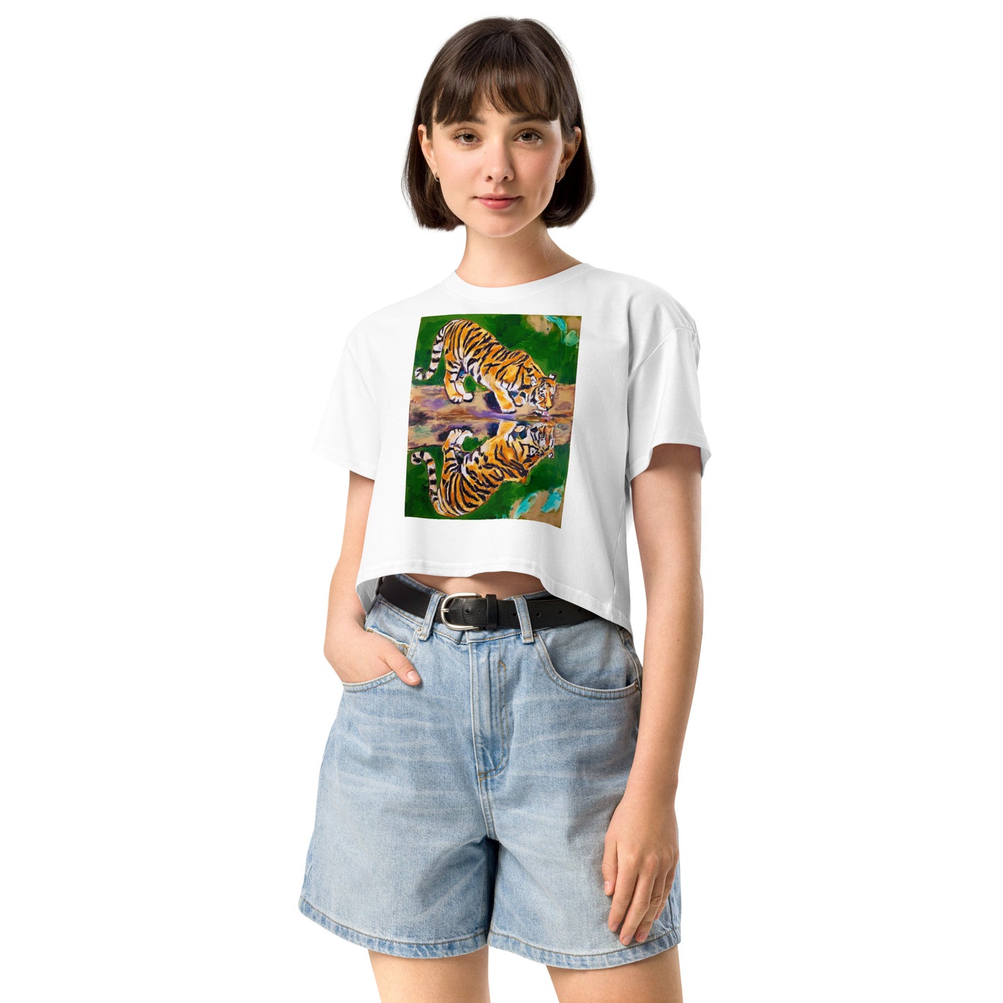 Tiger Reflections Women’s crop top