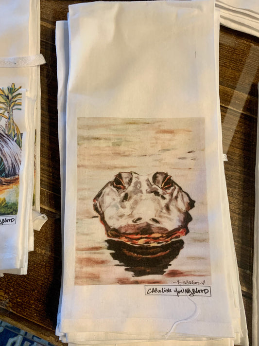 Alligator Reflection Tea Towel