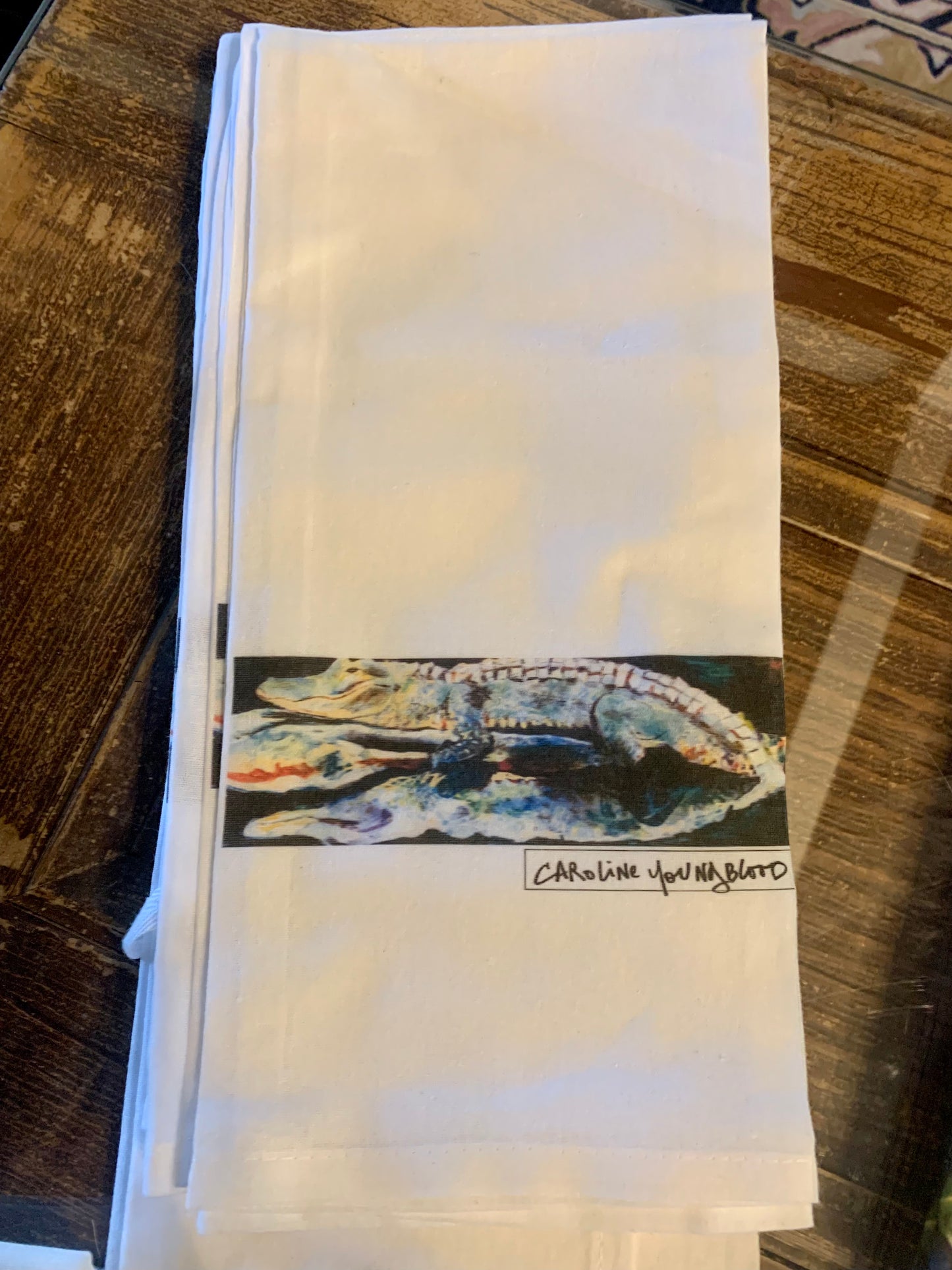 Psychedelic Gator Tea Towel