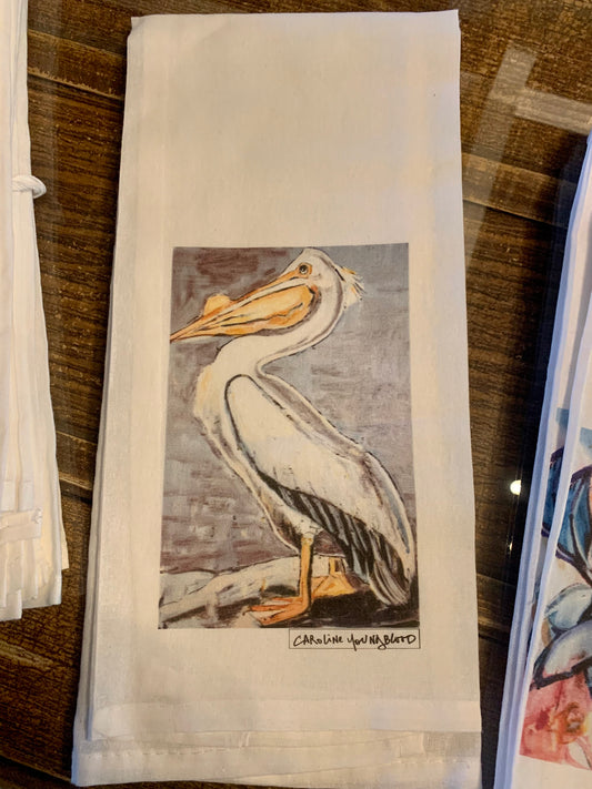White Pelican Tea Towel