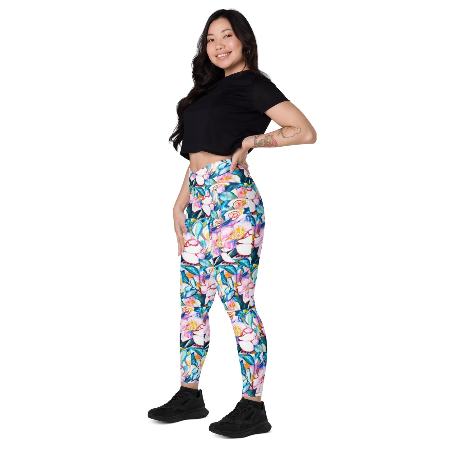 Pink Camillas Crossover leggings with pockets