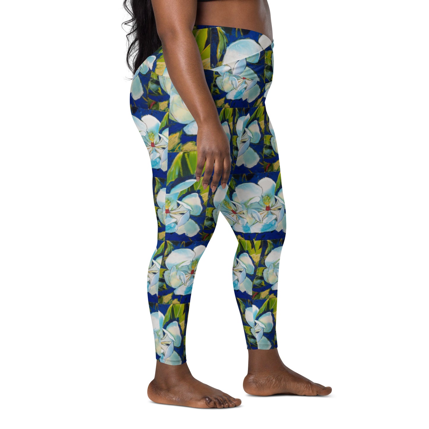 Magnolia Pattern Crossover leggings with pockets