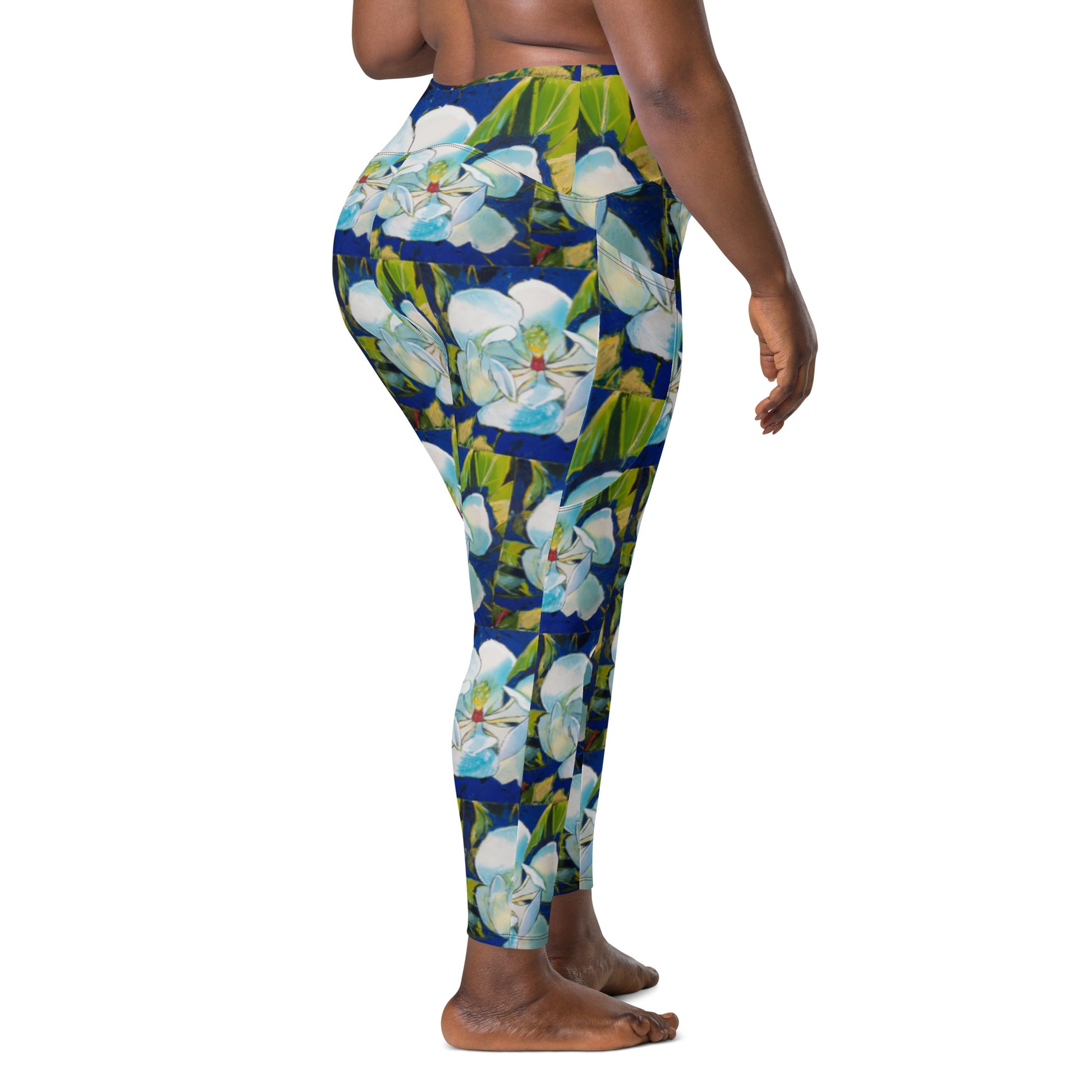 Magnolia Pattern Crossover leggings with pockets – J Caroline