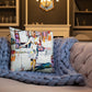 Vintage Italian Grandmother with Pink Poodle Premium Pillow
