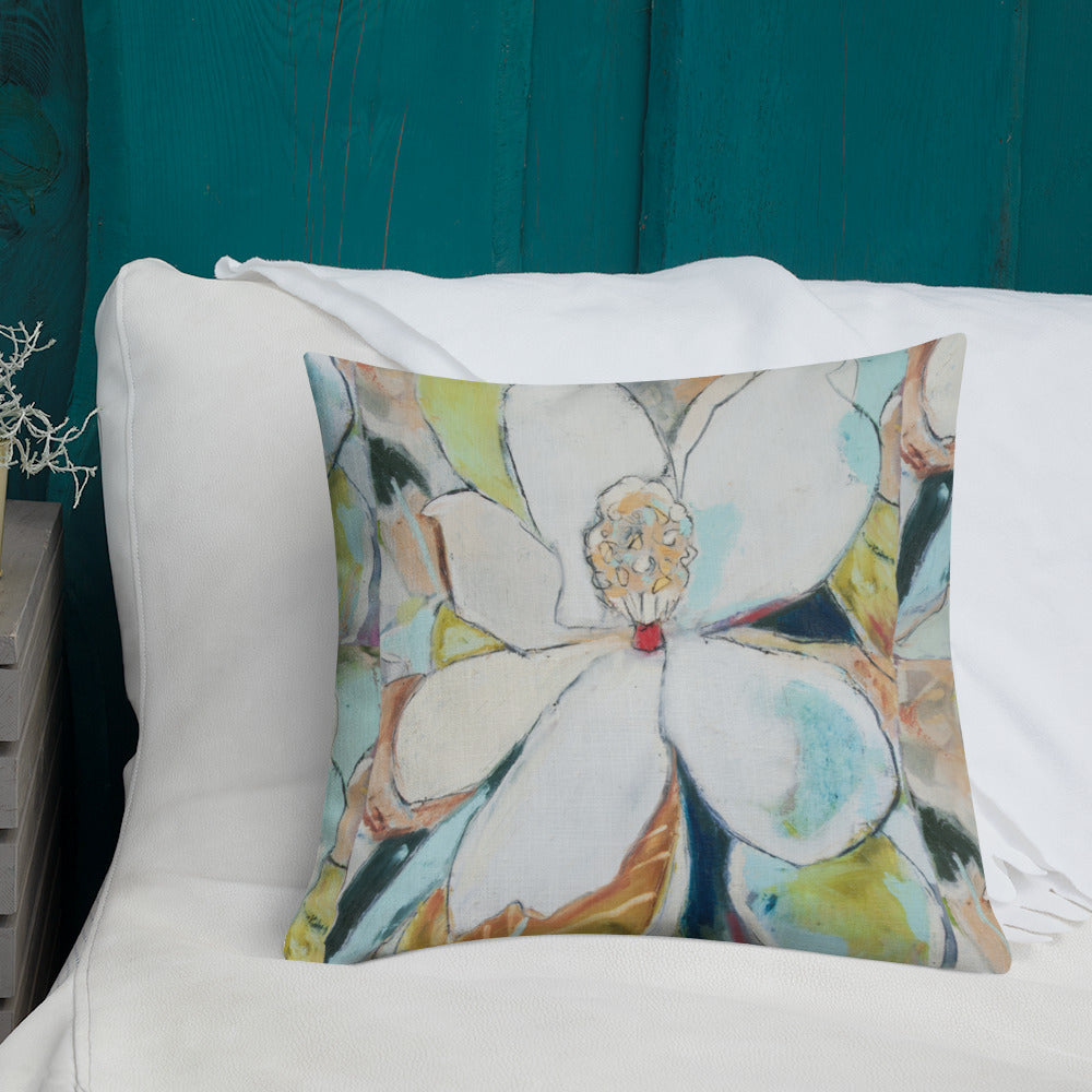 Soft Abstract Magnolia Premium Pillow