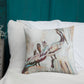 Pelicans in the Fog with Metallic Silver Premium Pillow