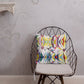 Zinnias Triptych Pattern Premium Pillow