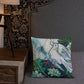 Doves in Abstract Landscape Premium Pillow