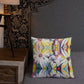 Zinnias Triptych Pattern Premium Pillow