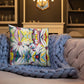 Zinnias Triptych Pattern Premium Pillow