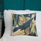 Grackle with Corn Pattern Premium Pillow