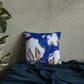 Cobalt Blue Cotton Stalks Premium Pillow