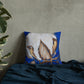 Cobalt Blue Cotton Boll II Premium Pillow