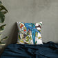 Blue Parakeets Premium Pillow