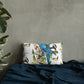 Blue Parakeets Premium Pillow