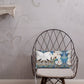 Vintage Cotton Collage with Denim Blue II Premium Pillow