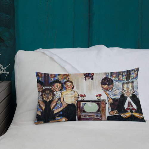 Vintage TV Pattern Premium Pillow
