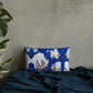 Cobalt Blue Cotton Stalks Premium Pillow
