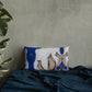 Cobalt Blue Cotton Boll Premium Pillow