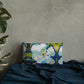 Magnolia with Golden Center and Blue Shadows Premium Pillow
