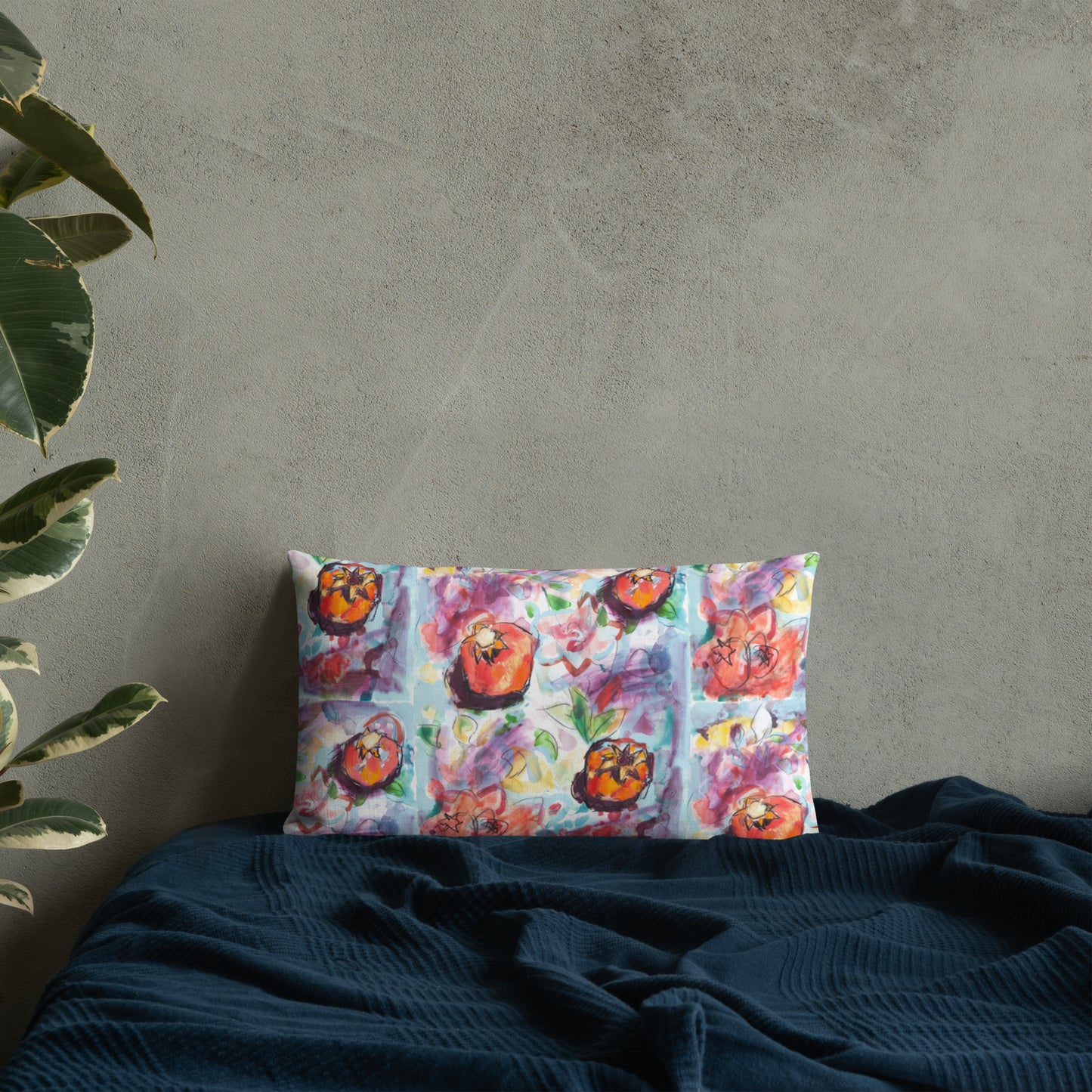 Tree of Life with Pomegranates 138 Premium Pillow