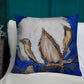 Cobalt Blue Cotton Boll II Premium Pillow