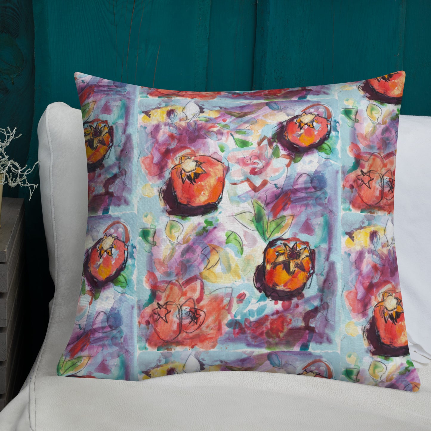Tree of Life with Pomegranates 138 Premium Pillow