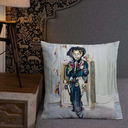 Vintage Cowboy Pattern Premium Pillow
