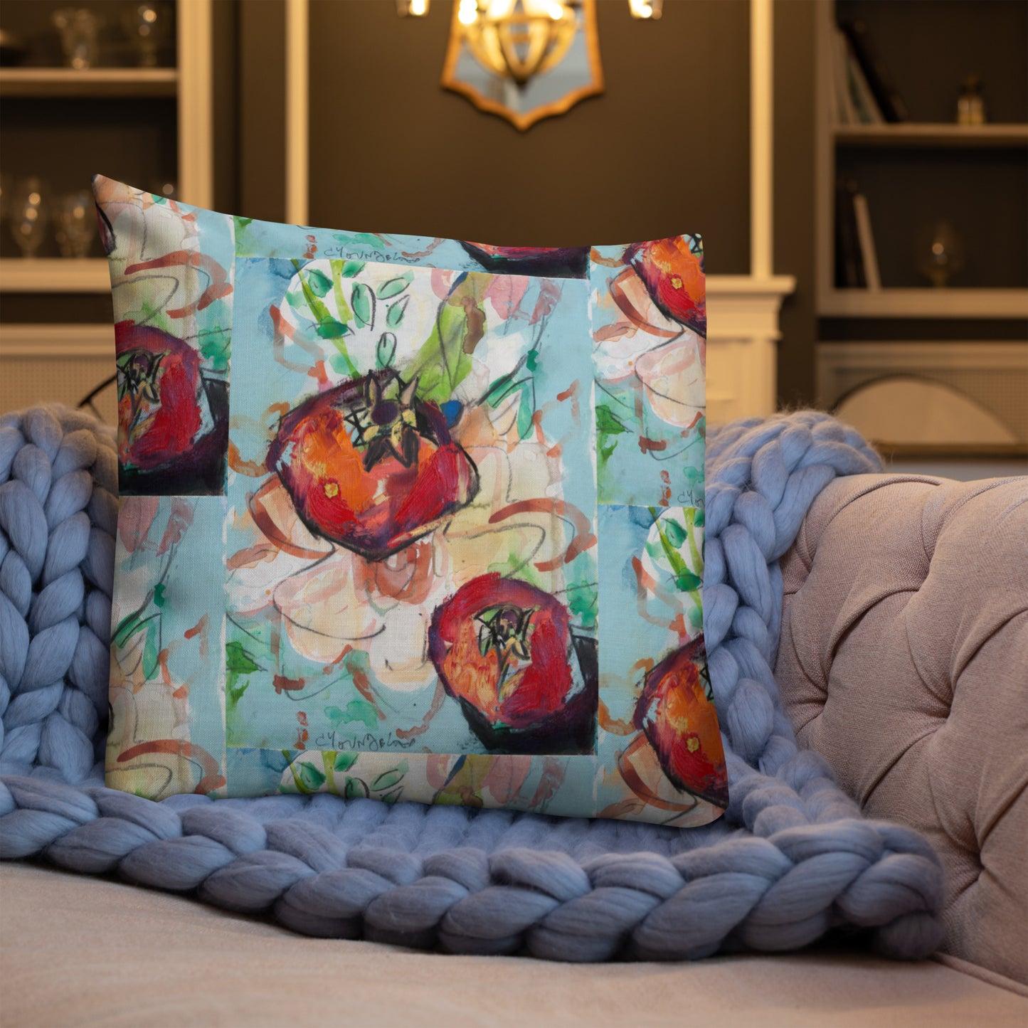 Tree of Life with Pomegranates (120) Premium Pillow