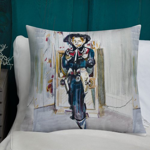 Vintage Cowboy Pattern Premium Pillow