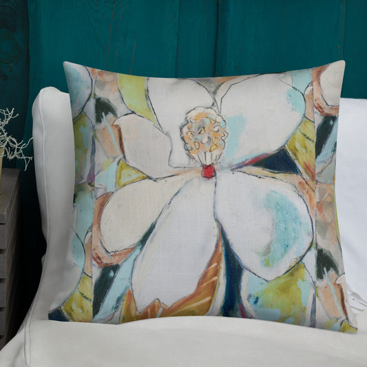 Soft Abstract Magnolia Premium Pillow