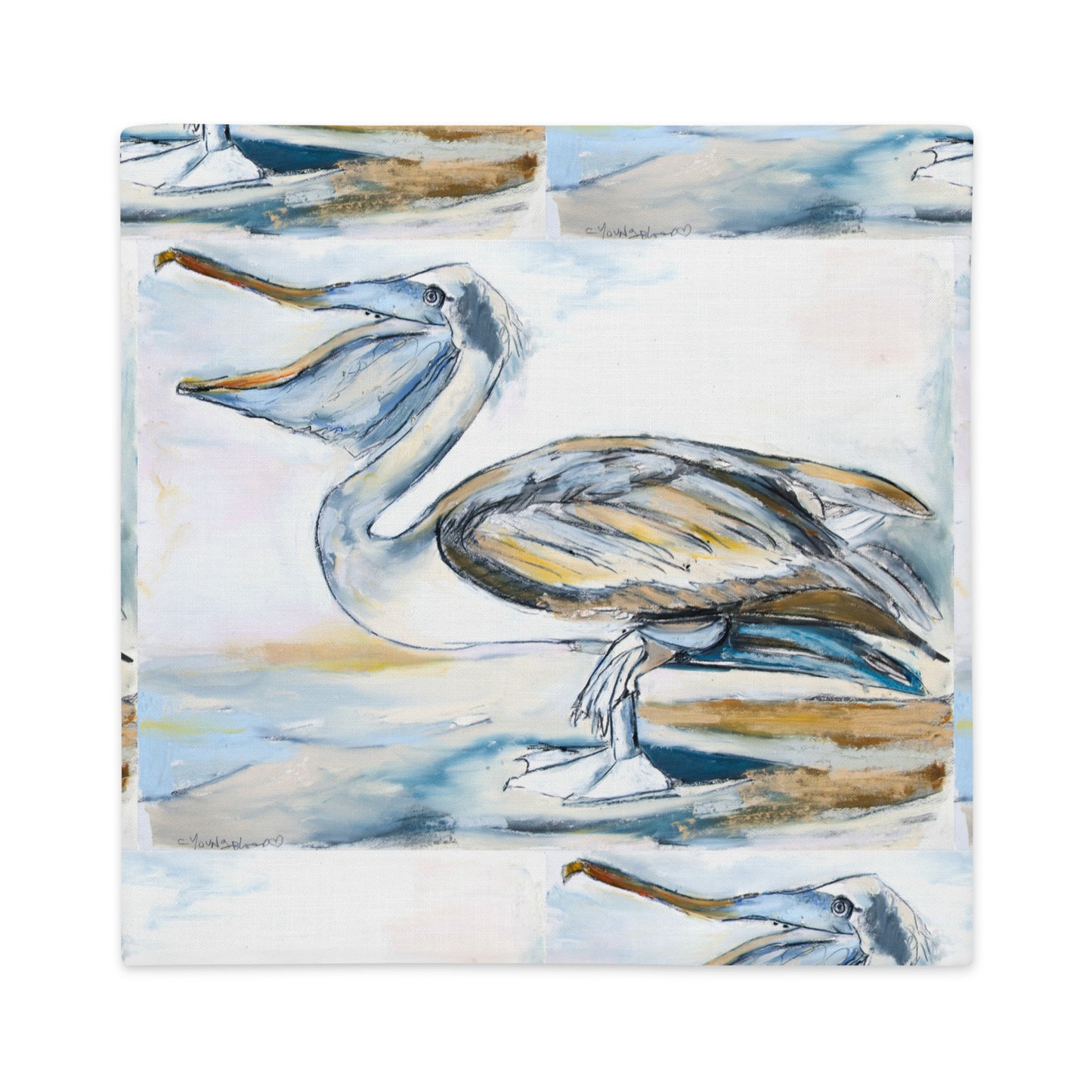 Brown Pelican on the Shore Premium Pillow Case