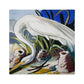 Great White Egret with Crawfish Piles Premium Pillow Case