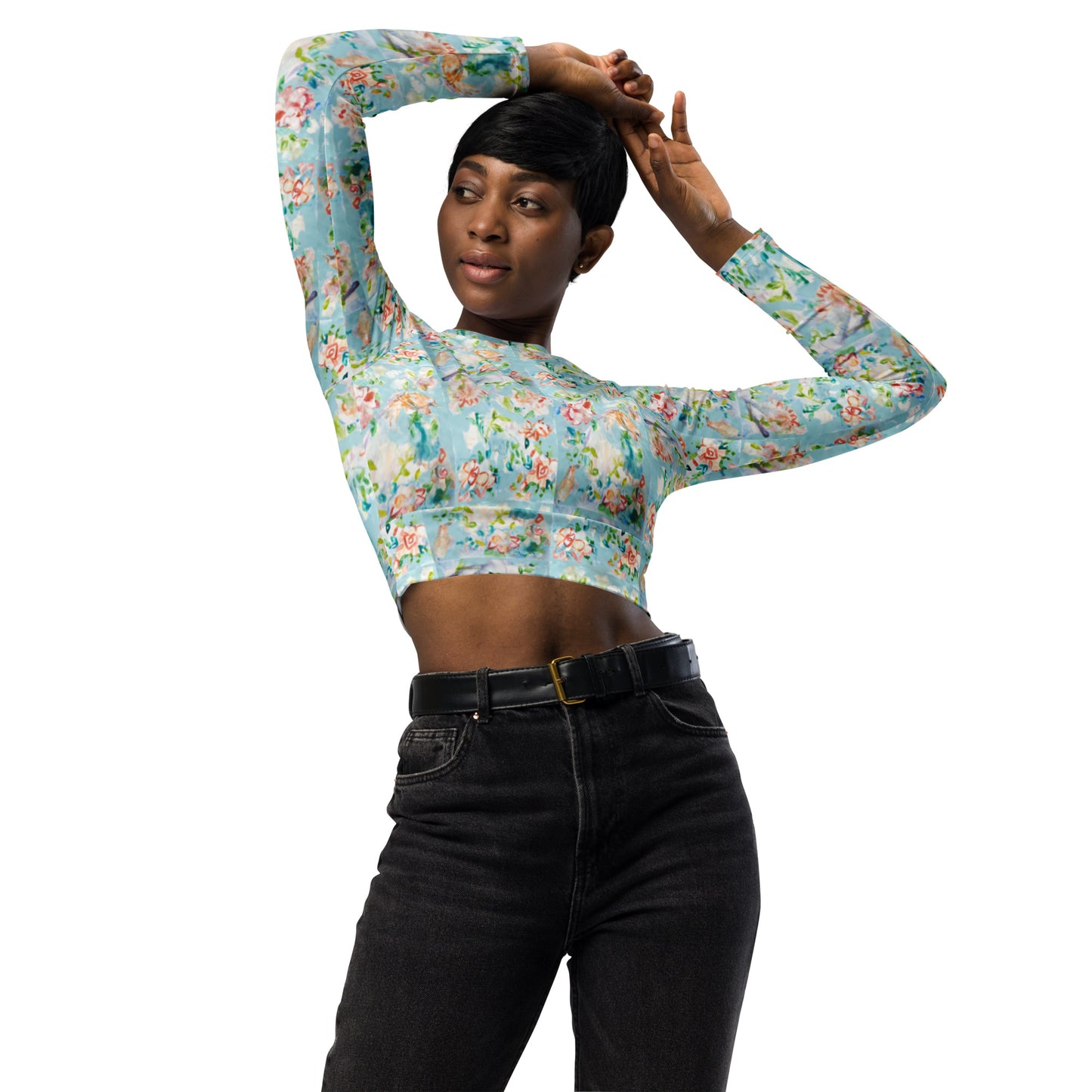 Tree of Life Recycled long-sleeve crop top